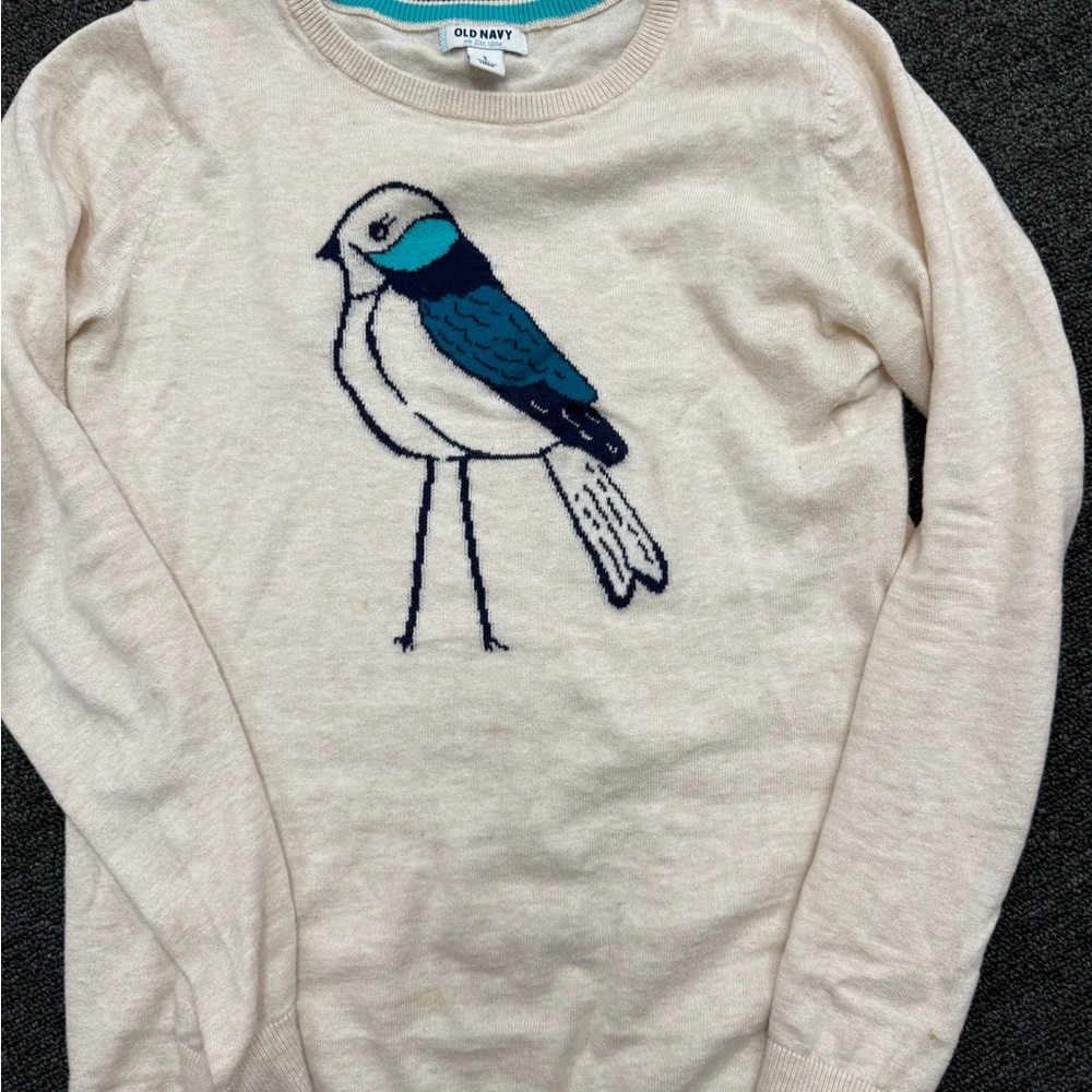 Old Navy Cream Bird Sweater